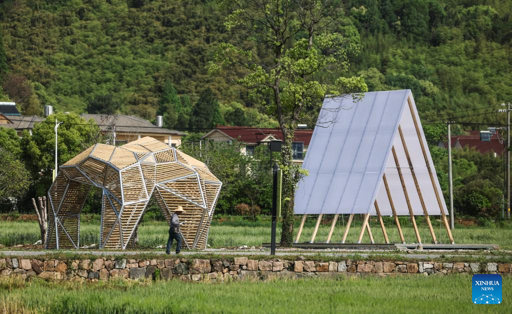 Land art event kicks off in Donglin Town, China's Zhejiang